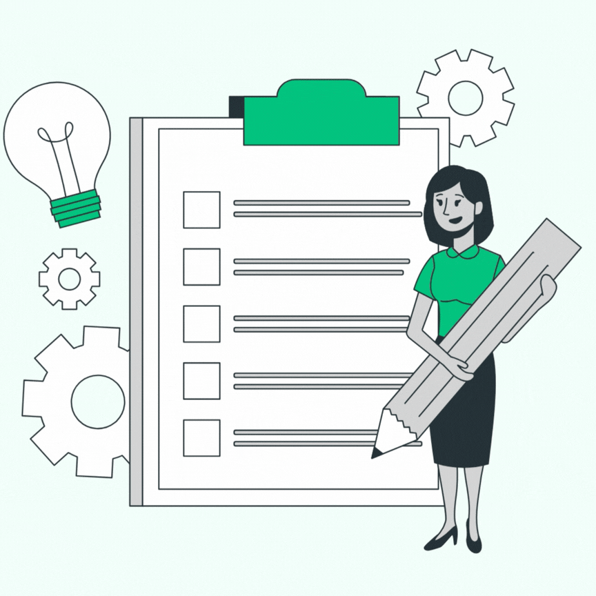 Illustratie van een checklist voor een goed voorbereid scriptietraject
